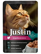 Justin Консервы для кошек (Индейка в соусе)